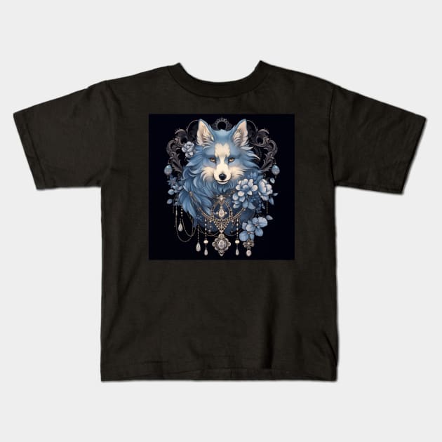 Blue Finnish Lapphund Kids T-Shirt by Enchanted Reverie